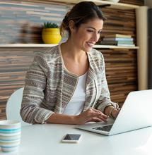 woman using laptop