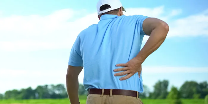 Golfer with back pain